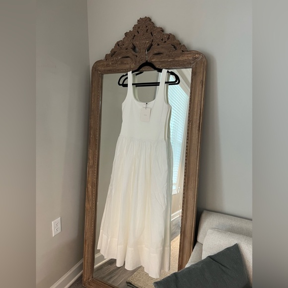 MON WHITE SCOOP NECK MIDI DRESS New size 4 - Picture 5 of 8